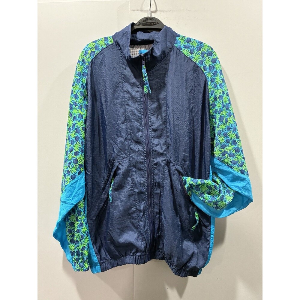 Vintage On Your Mark Floral Windbreaker Jacket 90s Nylon Zip Up M